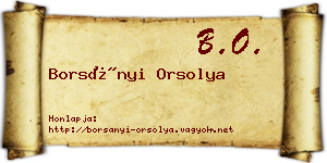 Borsányi Orsolya névjegykártya