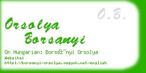 orsolya borsanyi business card